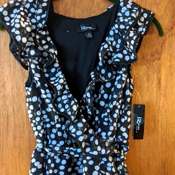 IZ Byer Black & White Polka For Dress NWT - Picture 5 of 9